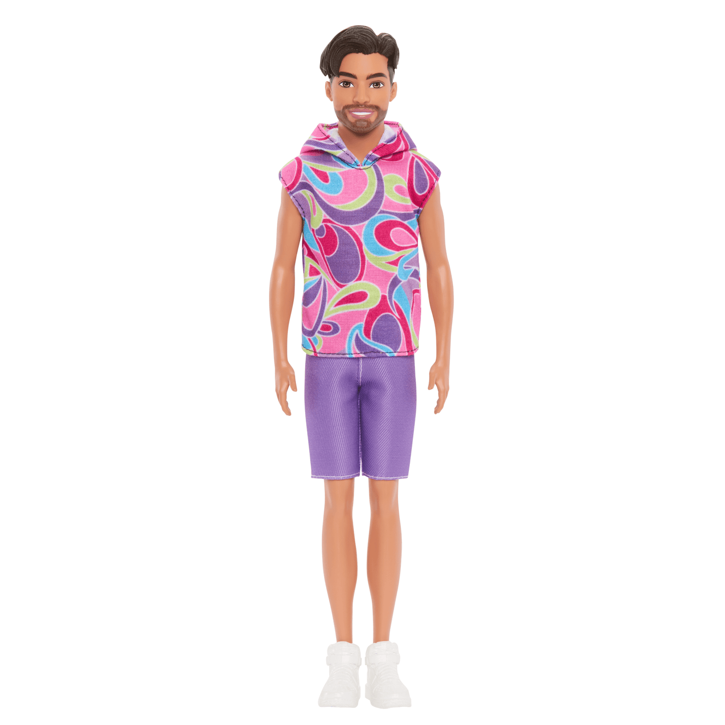 Barbie Fashionista Boneco Ken Camisa Colorida e Short Roxo