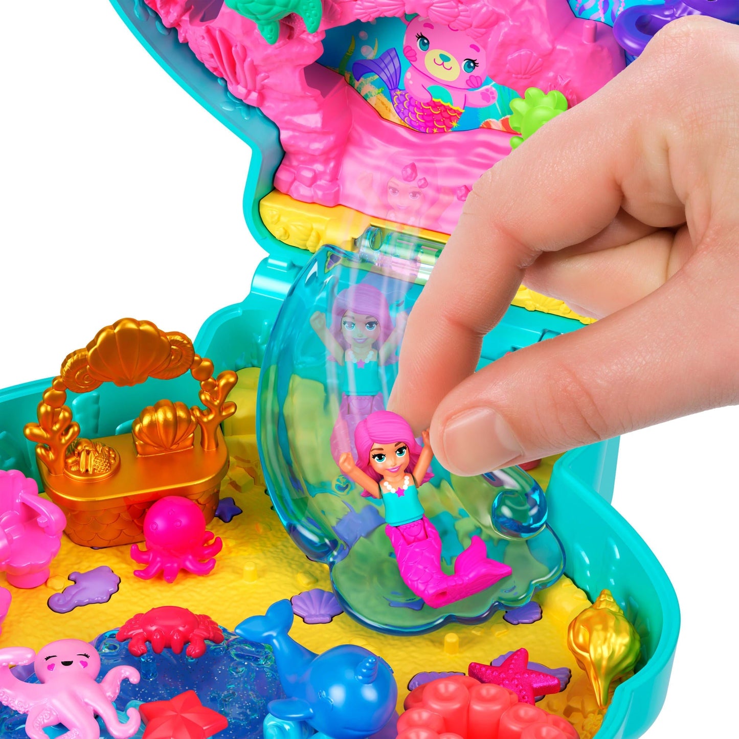 Polly Pocket Conjunto de Brinquedo Compacto Ilha de Glitter