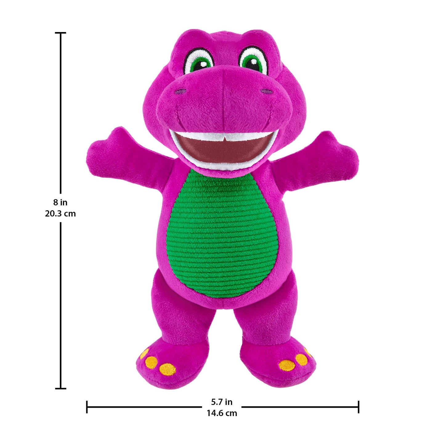 Fisher-Price Barney's World 8-Inch Plush Barney Toy Dinosaur For Toddlers & Preschool Kids