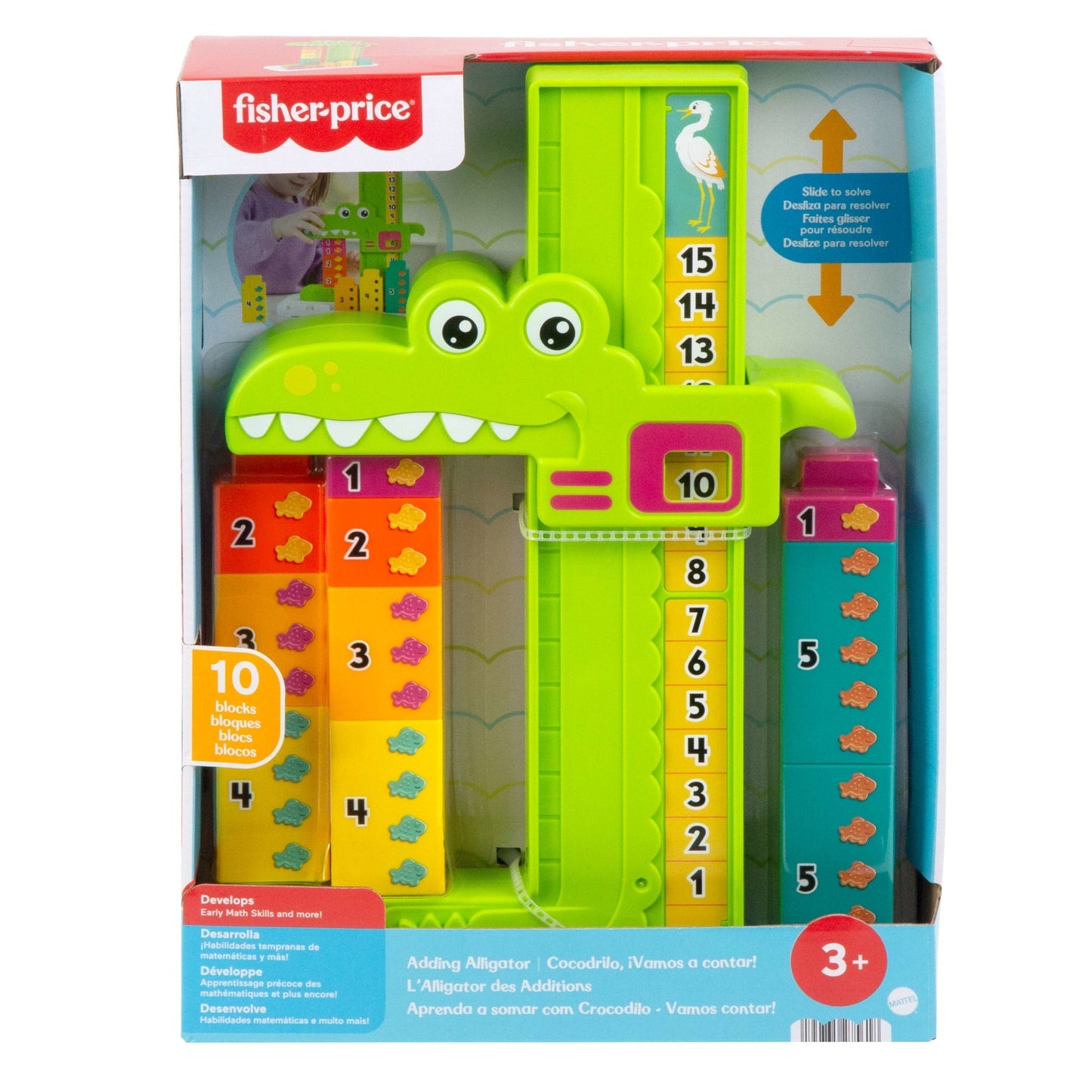 Fisher-Price  L’Alligator des Additions. 10 Blocs à Empiler