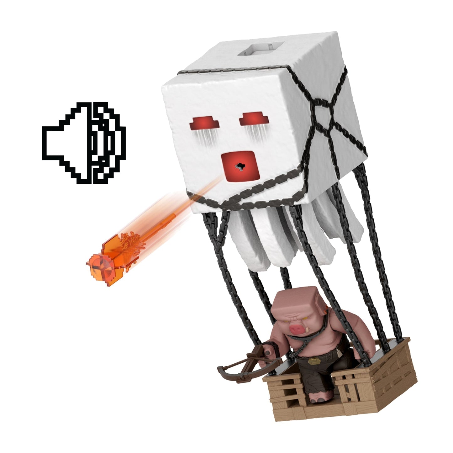 Minecraft – Coffret Figurines Artic. – Ghast Attaque de Boules de Feu