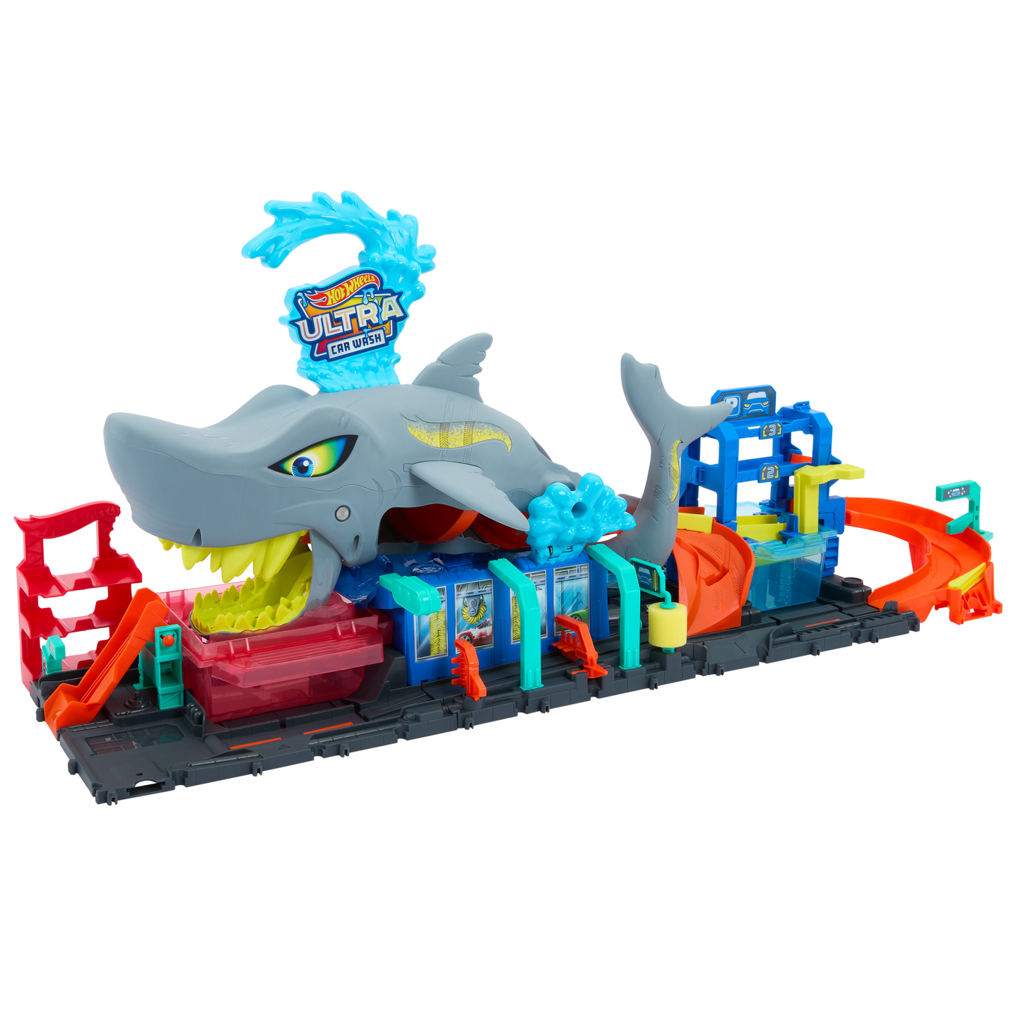 Hot Wheels City-Station de Lavage Requin-Coffret Voiture Color Reveal