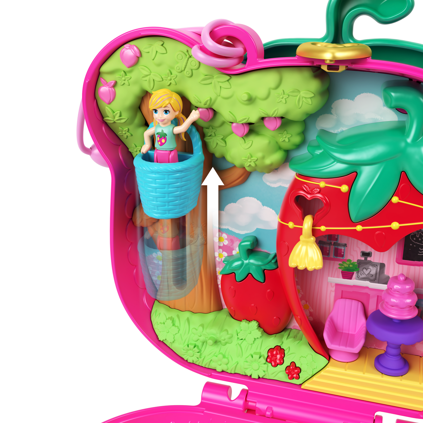 Pollypocket-Ourson Fraise-Coffret et Figurines, Jouet de Voyage