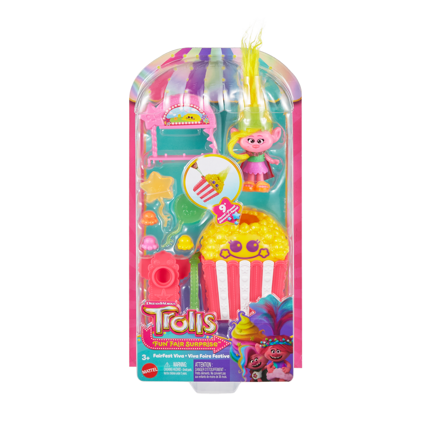 Dreamworks Trolls Fun Fair Surprise Fairfest Viva Small Doll & 10 Accessories