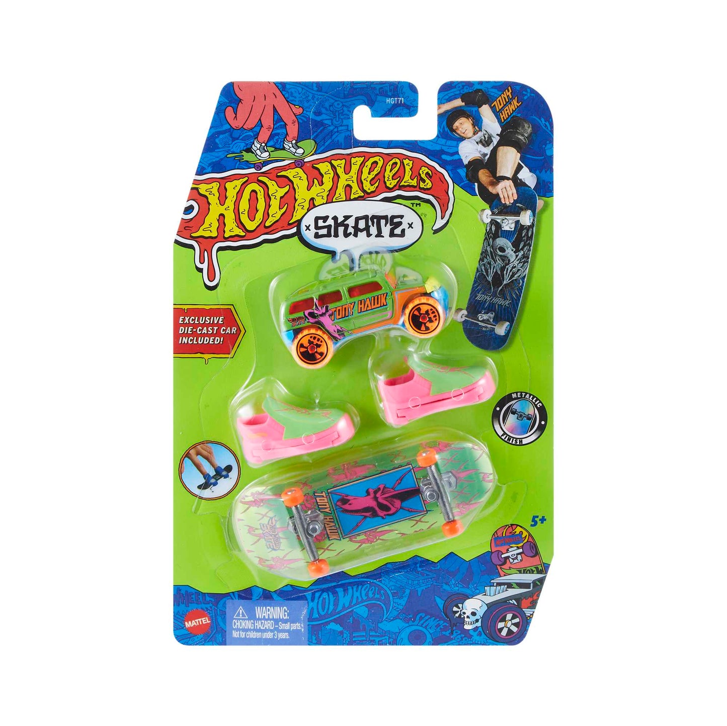 Hot Wheels Skate Vehículo de Juguete Patineta de Colección HOWLAN™ + ROCKSTER™ con Diecast