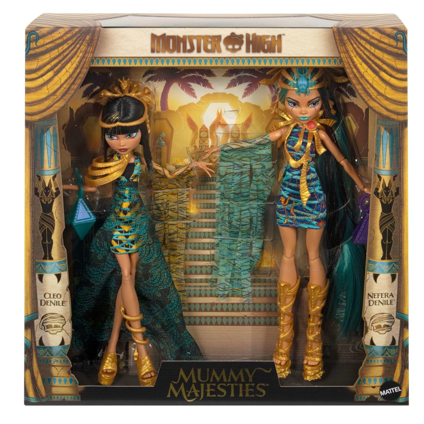 Monster High Mummy Majesties Cleo And Nefera De Nile Collectible Doll Two-Pack