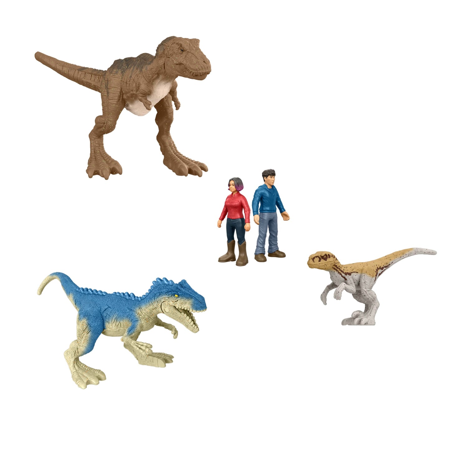 Jurassic World-20Mini-Figurines-Coffret Répliques Dinosaures, Humains