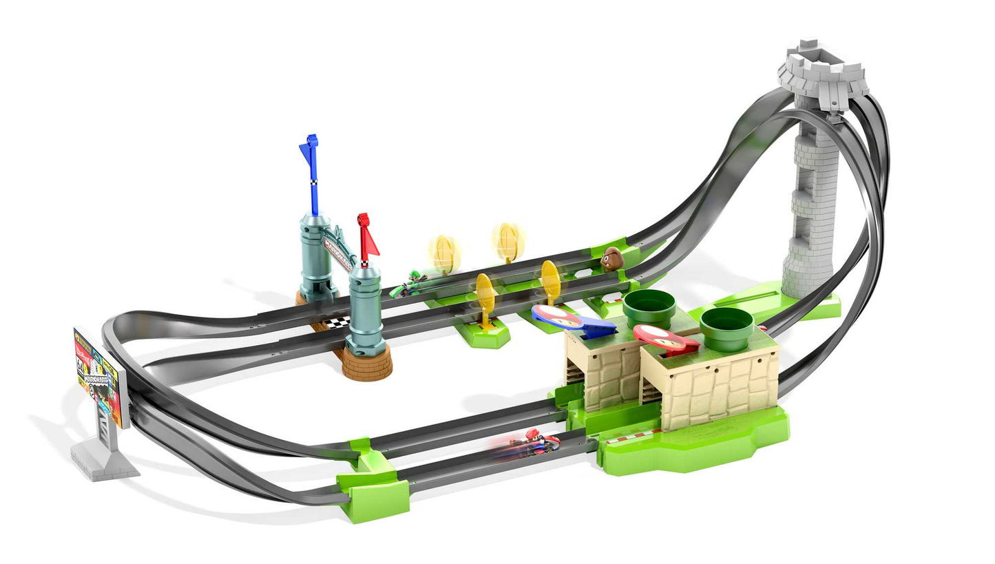Hot Wheels Mario Kart Pista de Juguete De Circuito Largo