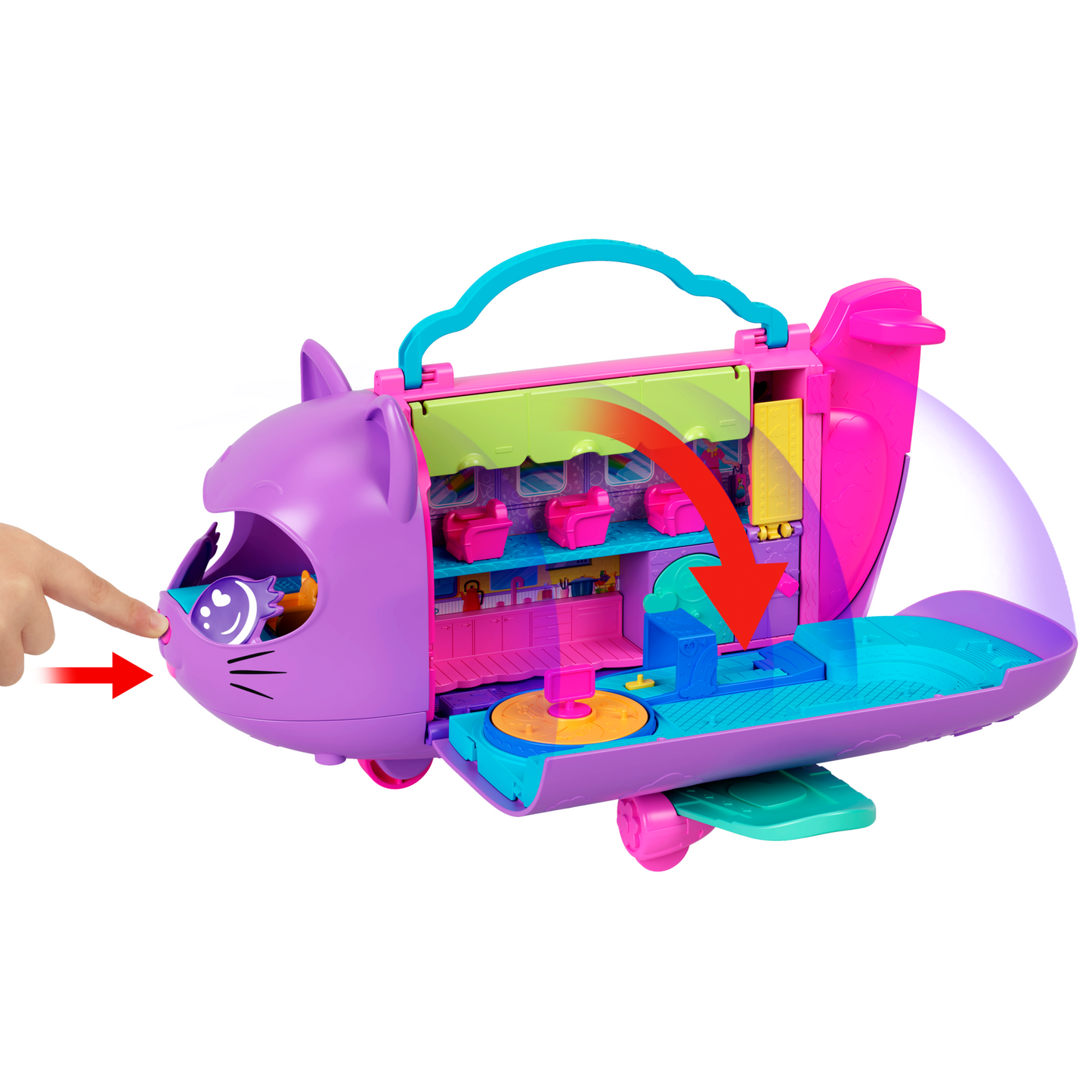 Polly Pocket-Avion Chaton Transformable-Coffret Avec 2Mini-Figurines