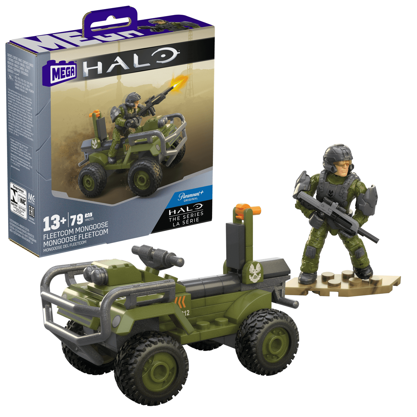 Mega  Halo  Coffret de Construction  Mongoose Fleetcom, 2 Figurines
