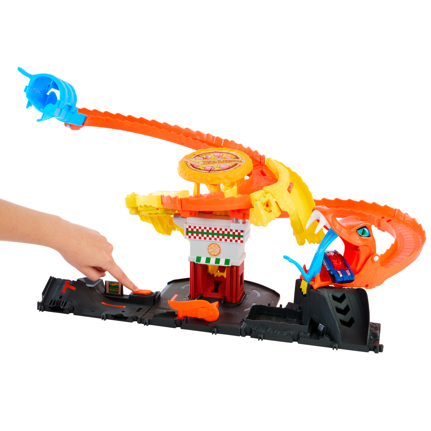 Hot Wheels City Pizza Slam Cobra Attack Playset With 1:64 Scale Toy Car