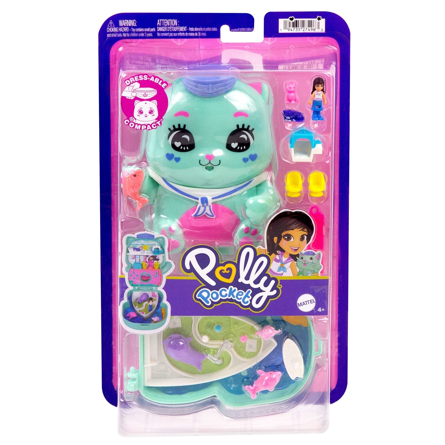 Polly Pocket  Coffret  Chat Mousaillon, Micro-Poupée, Chats, Access.