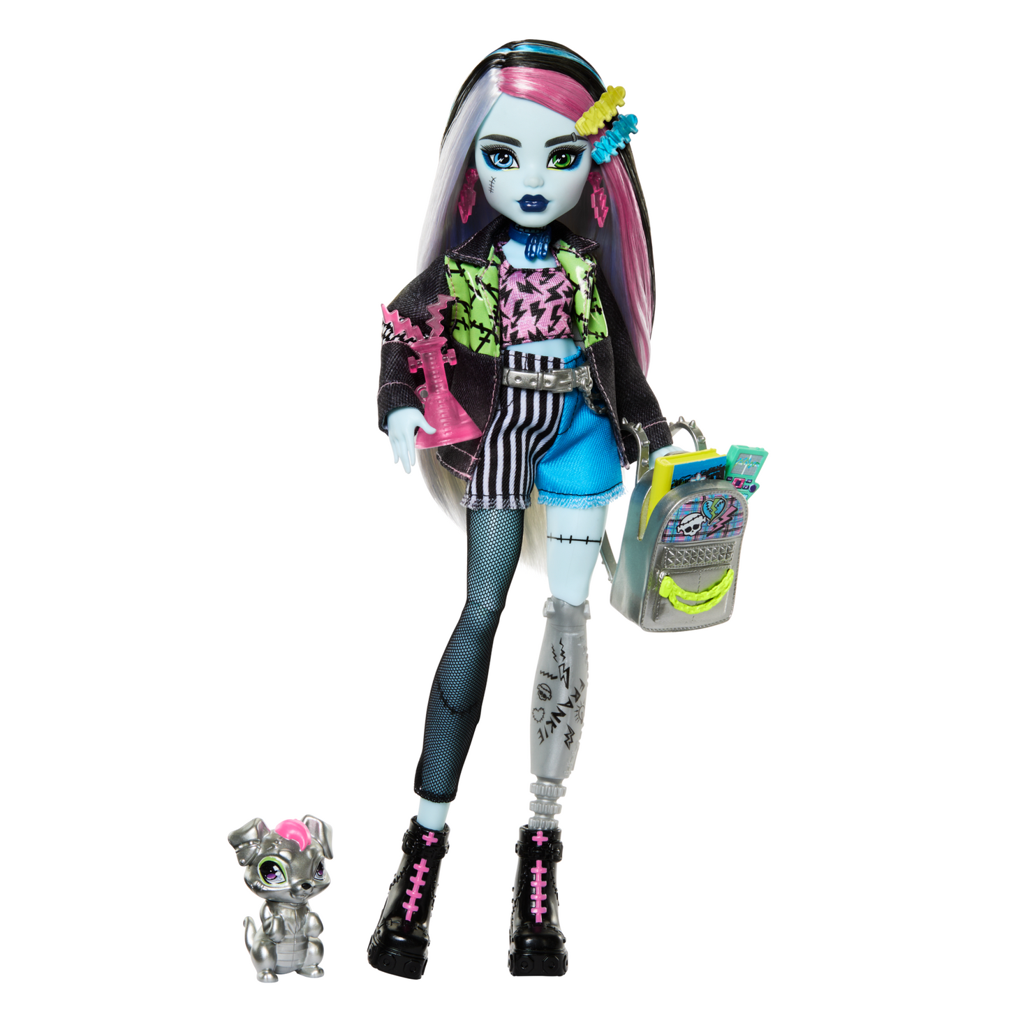 Monsterhigh-Poupée Frankie Stein-Poupée Avec Animal et Accessoires