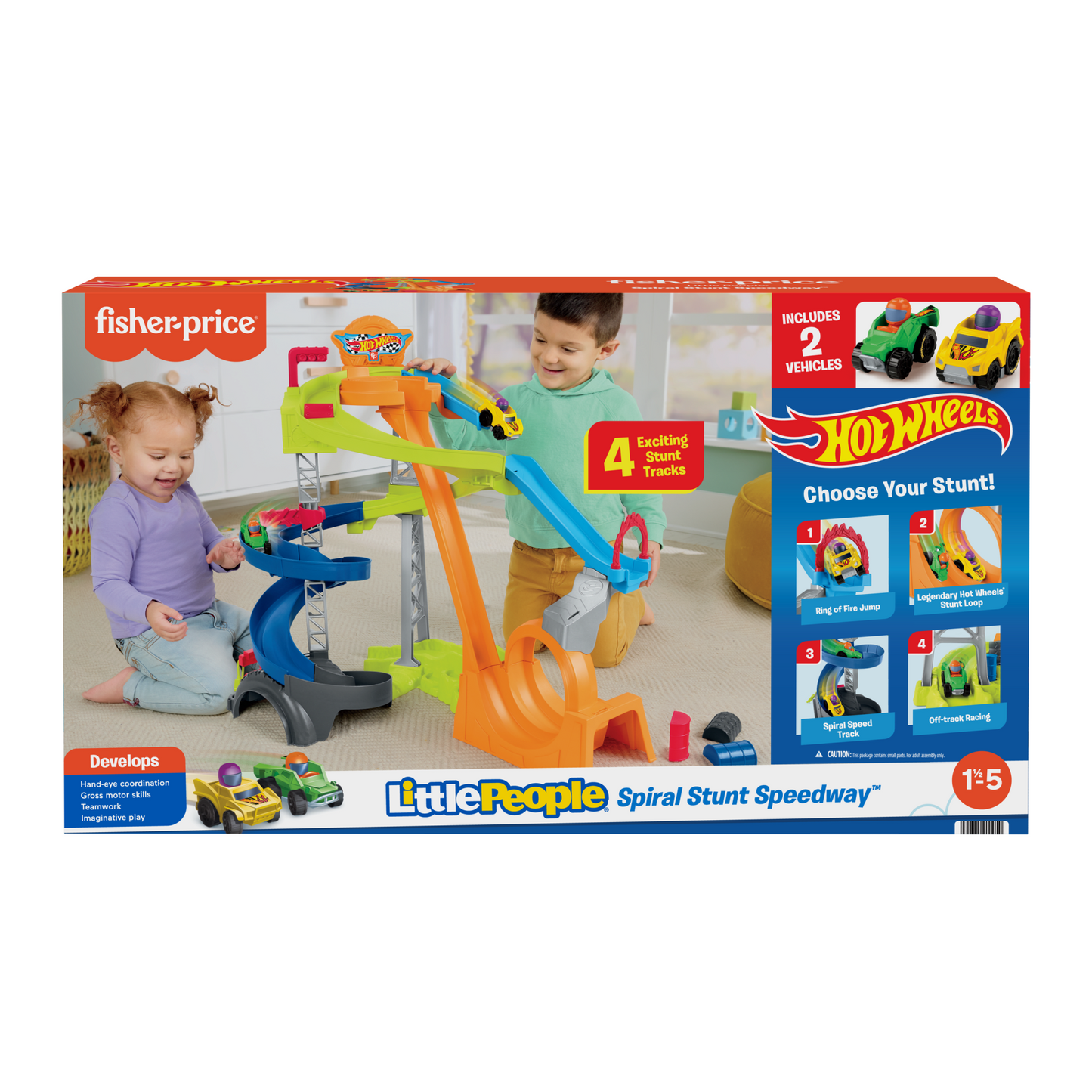 Little People Hot Wheels Juguete para Bebés Pista de Carreras y Choques