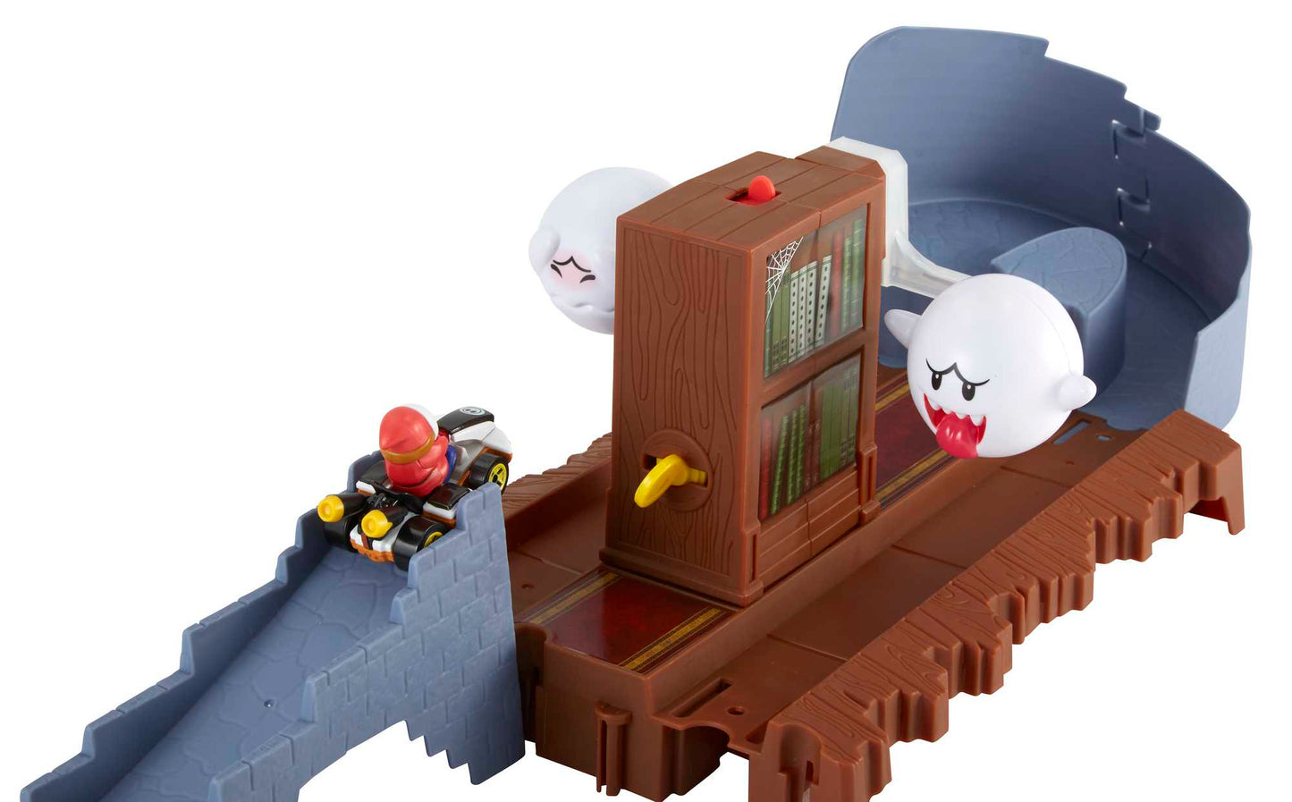 Hot Wheels Mario Kart Pista de Juguete Boo Librería Embrujada