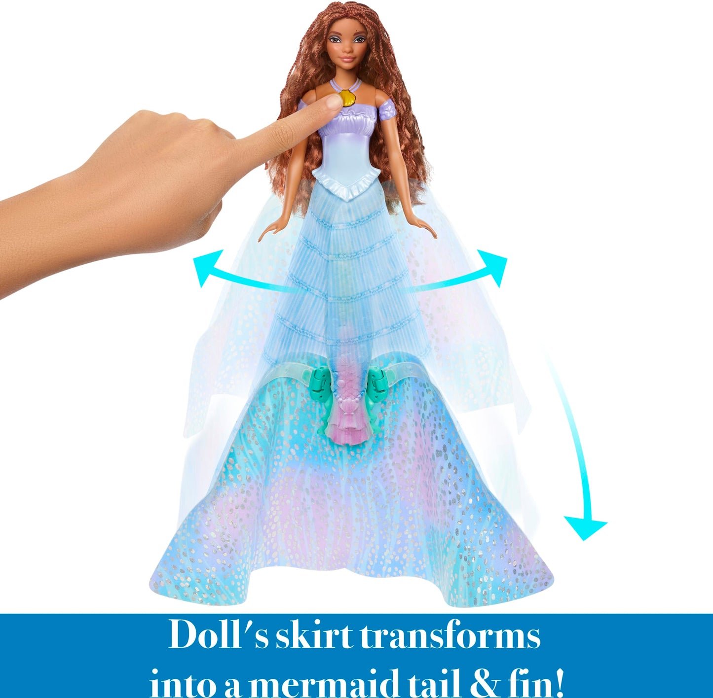 Disney The Little Mermaid Transforming Ariel Fashion Doll, Switch From Human To Mermaid