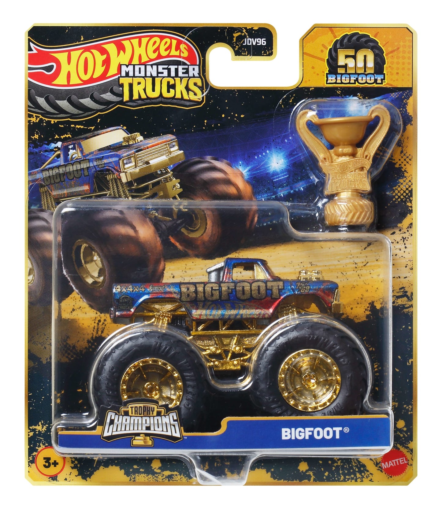 Hot Wheels Monster Trucks Vehículo de Juguete Auto Sorpresa Campeonato de Bigfoot Escala 1:64