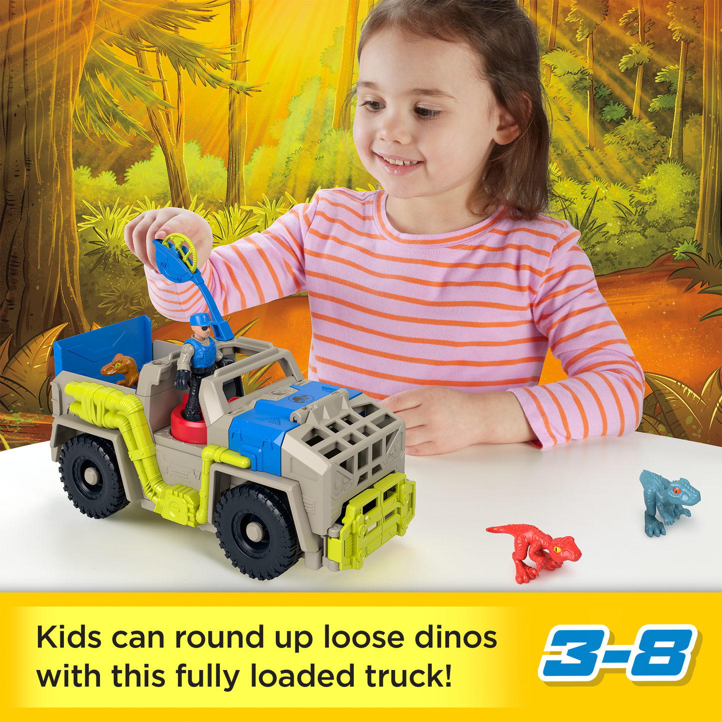 Imaginext Jurassic World Camion de Pistage et de Transport de Dinos