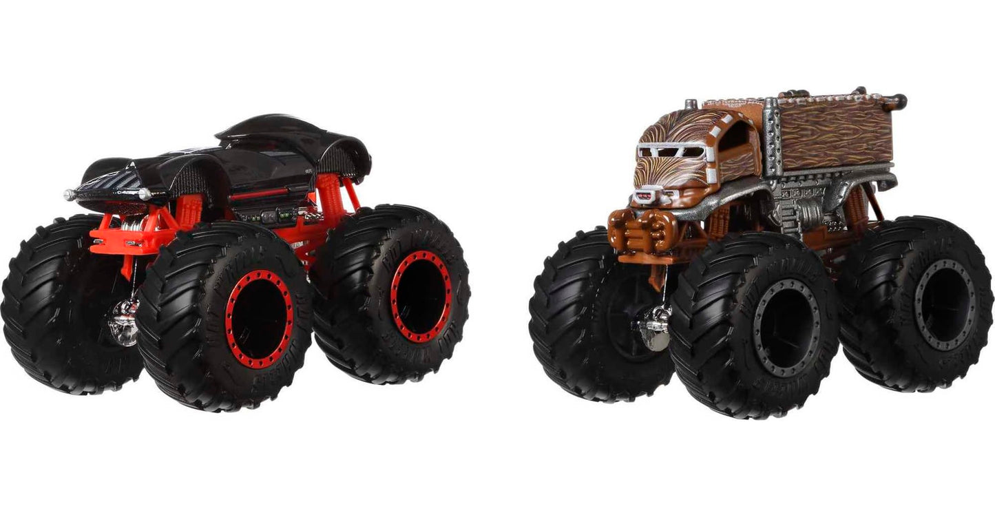Hot Wheels Monster Trucks Veículo de Brinquedo Pacote Surpresa 2 Carros Escala 1:64