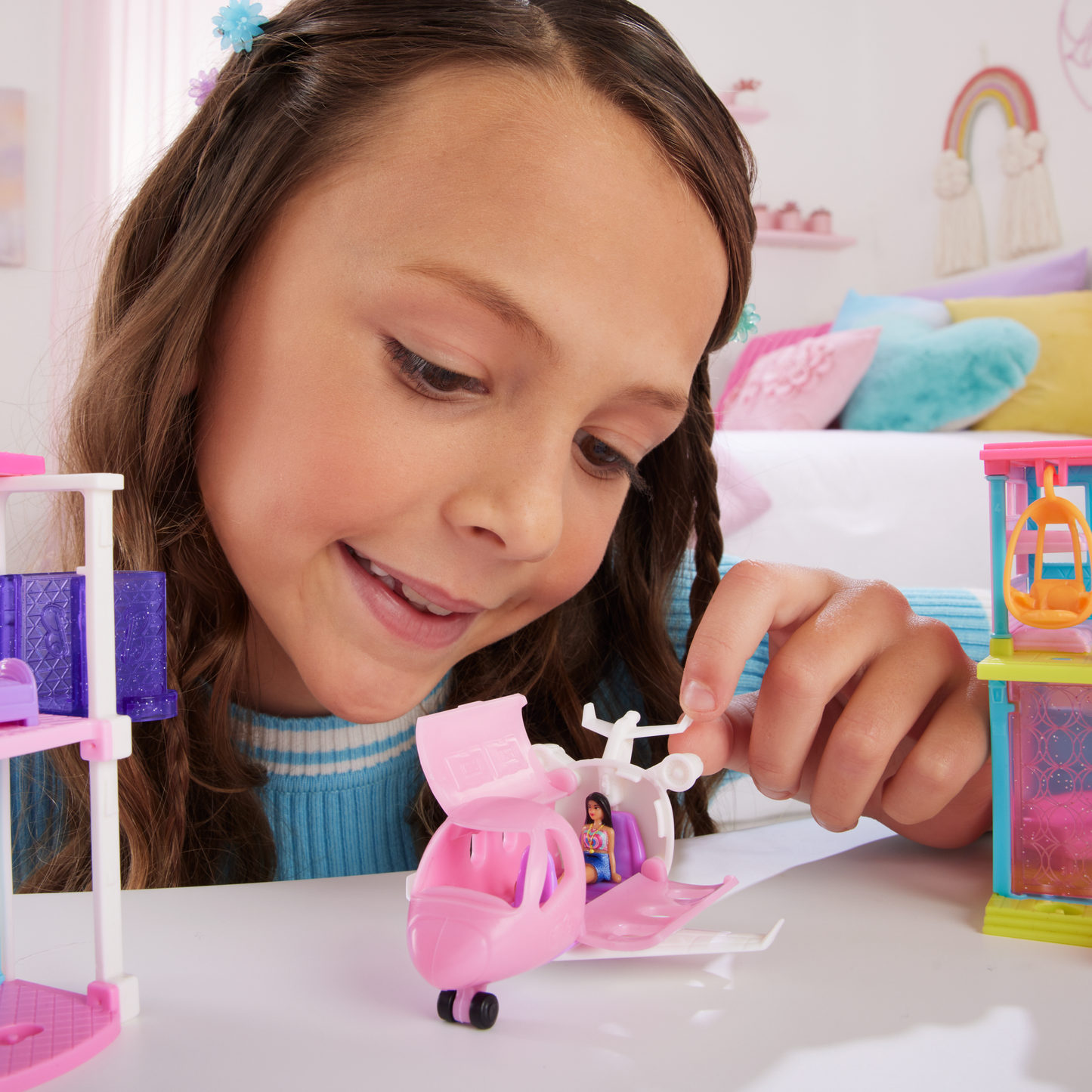 Barbie Mini Barbieland Doll & Vehicle Set With 1.5-Inch Doll & Dreamplane With Color-Change