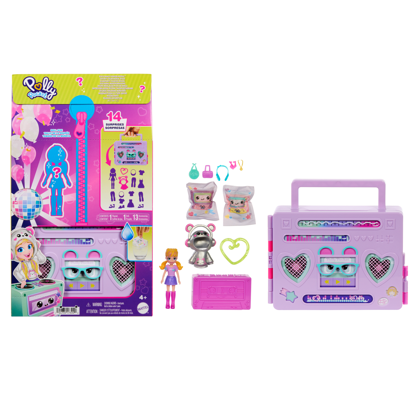 Polly Pocket Coffret de Jeu et Poupée Révélation Tenues Danse Disco