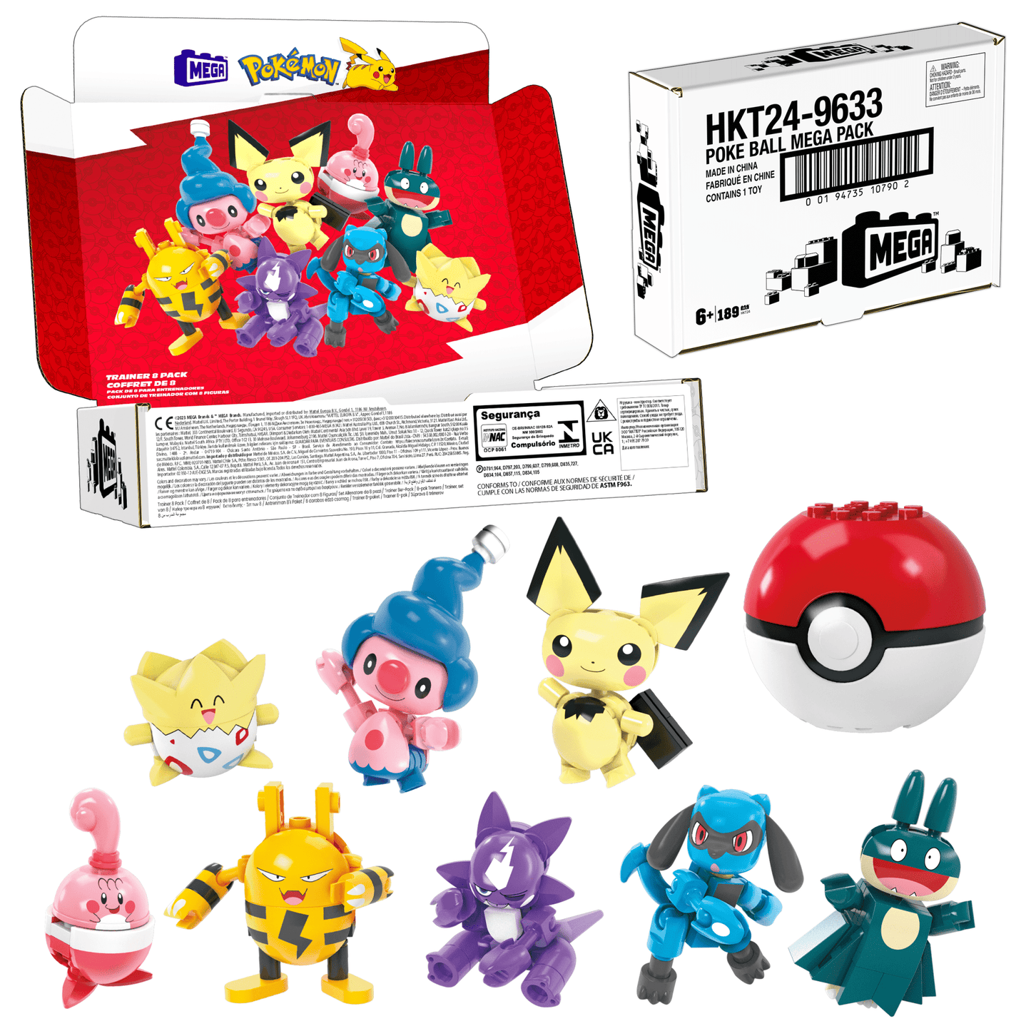 Mega  Pokémon  Figurines Articulées  Coffret de 8 Pour Dresseur