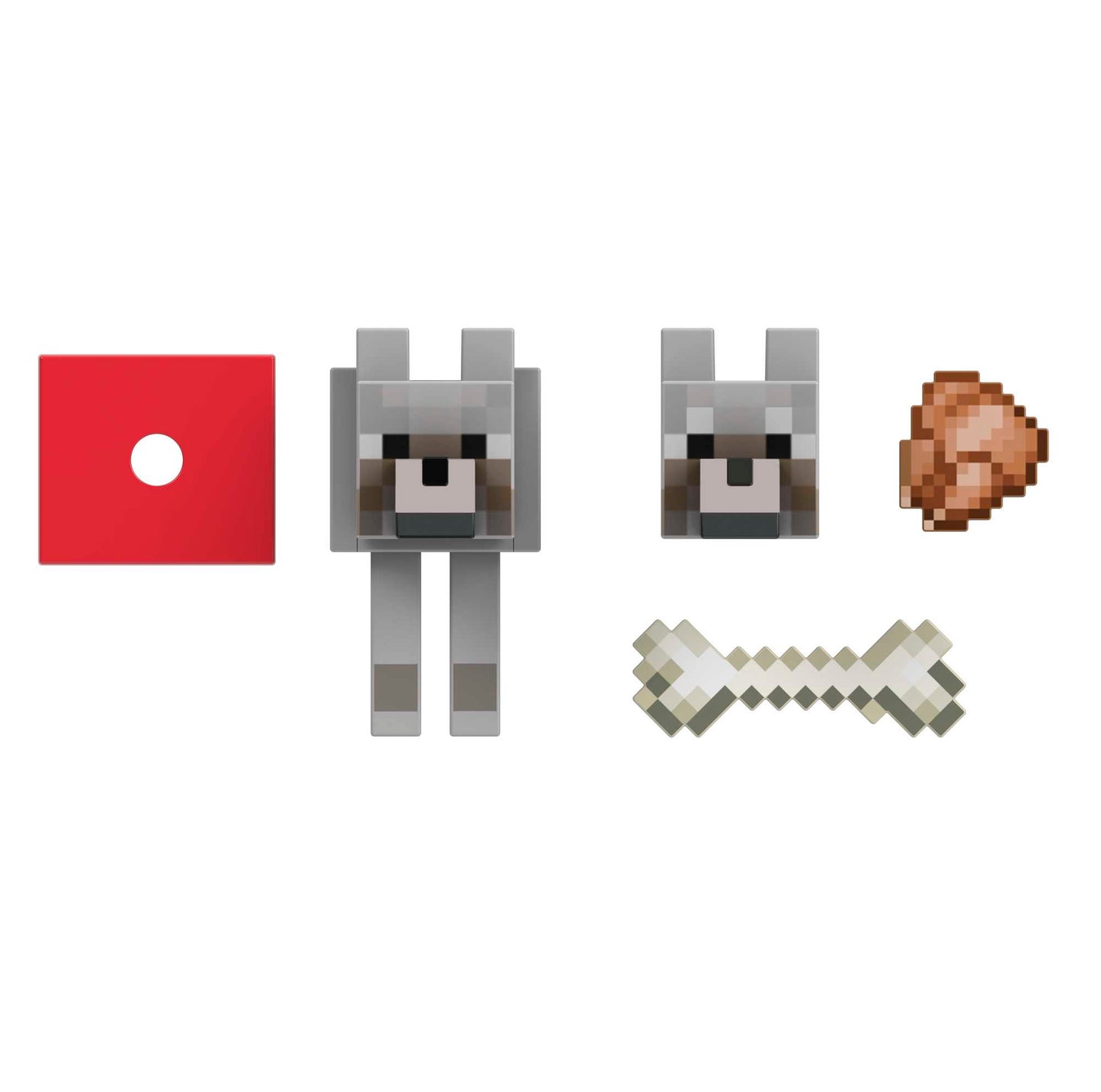 Minecraft-Loup-Figurine 14 Cm à Collectionner Avec Accessoires