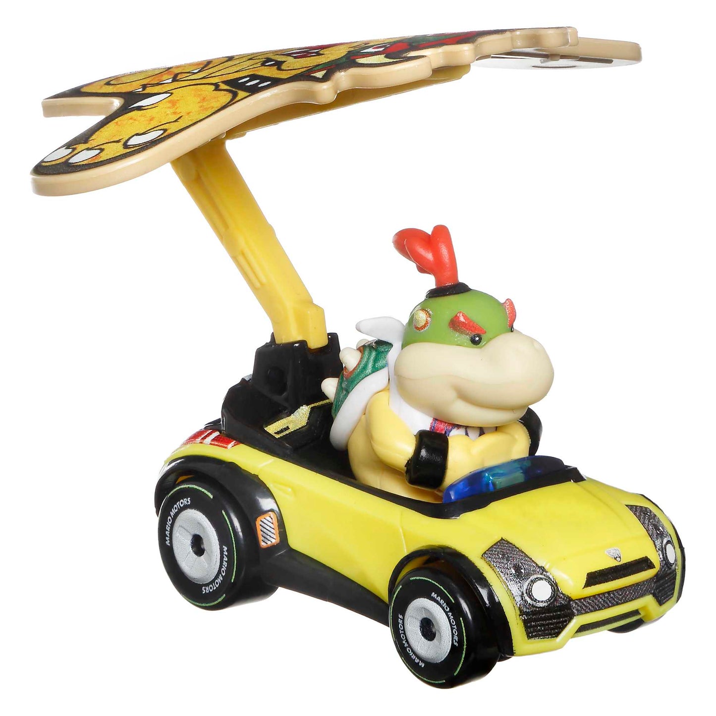 Hot Wheels Mario Kart Veículo de Brinquedo Bowser Jr Sports Coupe com Paraquedas