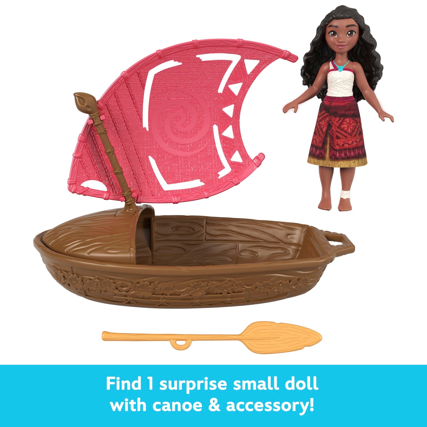 Disney Moana 2 Wayfinder Wonders with Surprise Small Doll, Canoe & Accessory (Styles May Vary)
