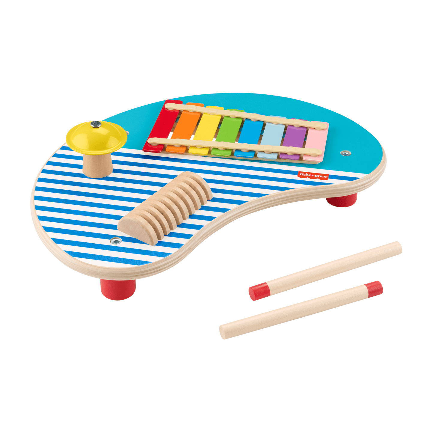 Fisher-Price Table Musicale en Bois, Percussions, 3Éléments en Bois
