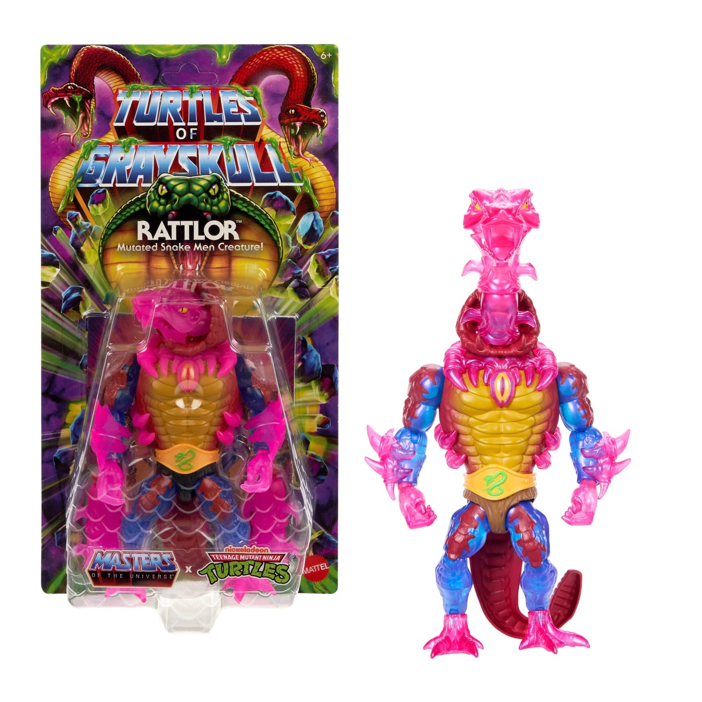 Masters of the Universe Tartarugas of Grayskull Figura de Ação Rattlor de 5.5 polegadas