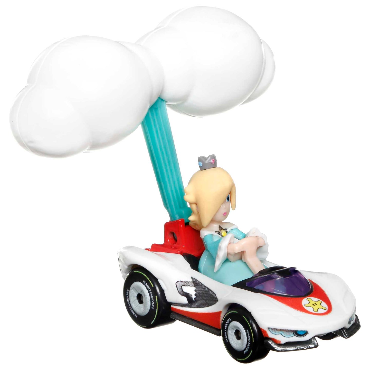 Hot Wheels Mario Kart Veículo de Brinquedo Rosalina P-Wing com Cloud Glider
