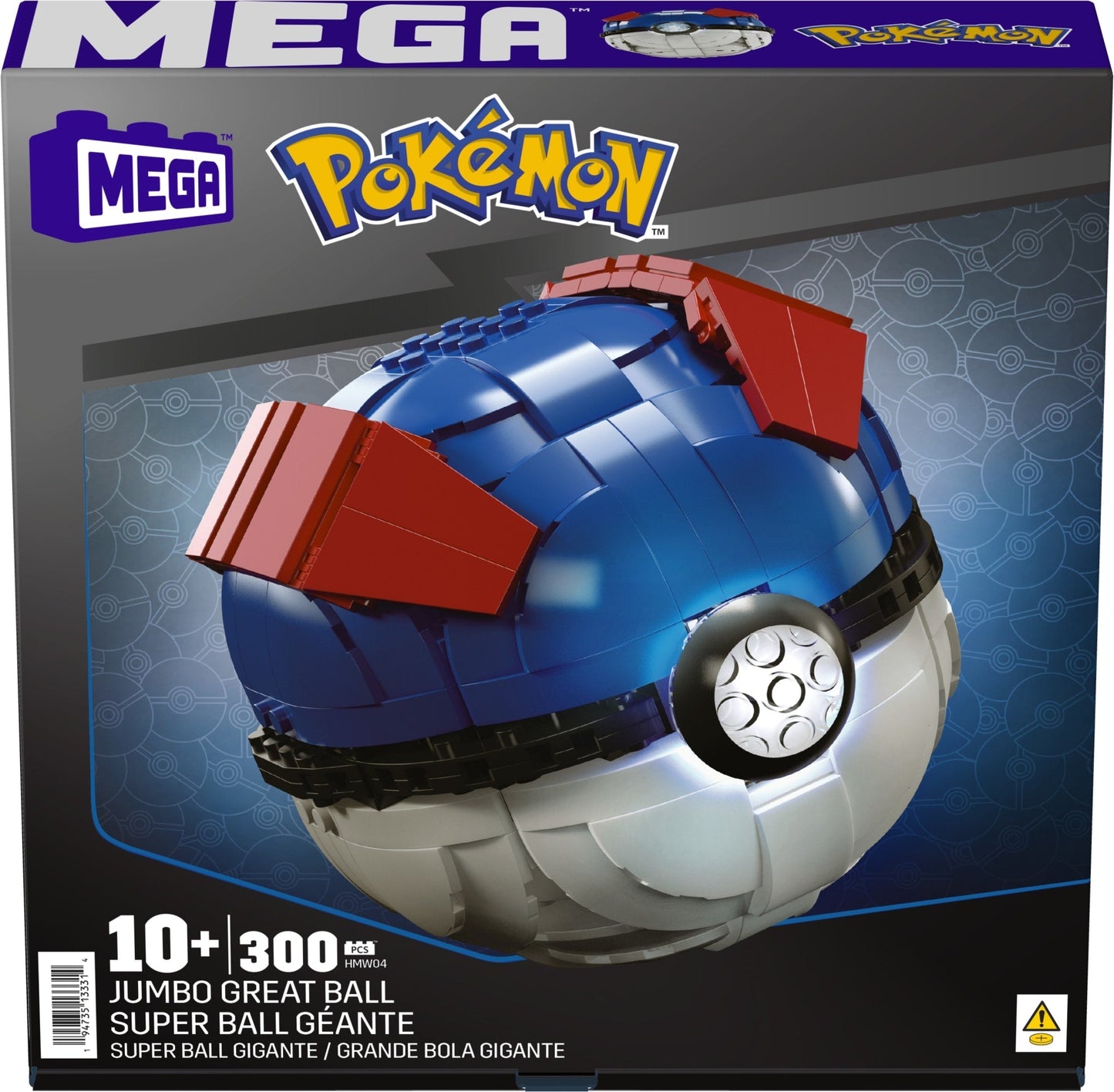 Mega  Pokémon  Coffret de Construction  Super Ball Jumbo, 299 Pces