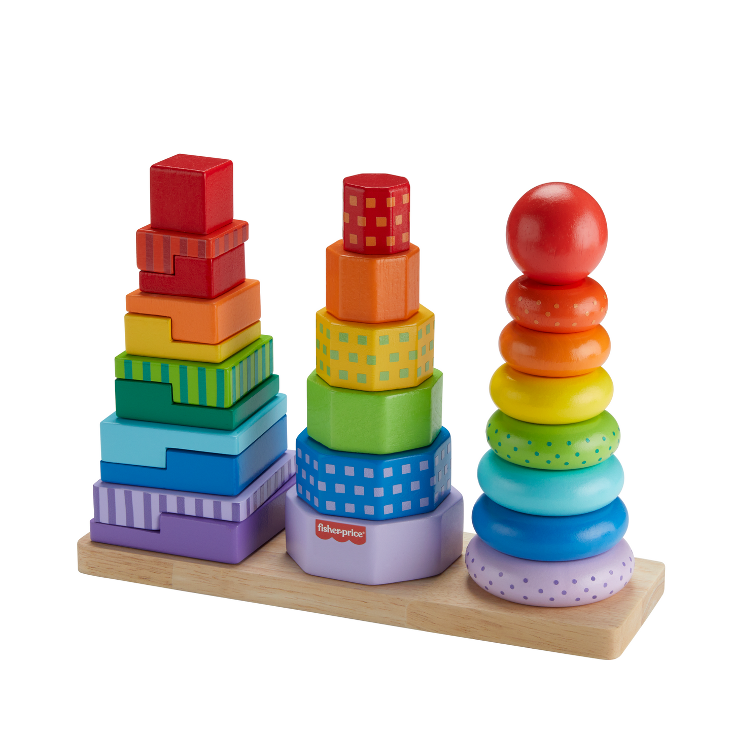 Fisher-Price Trieur de Formes Empilo en Bois, Triage, 26 Éléments