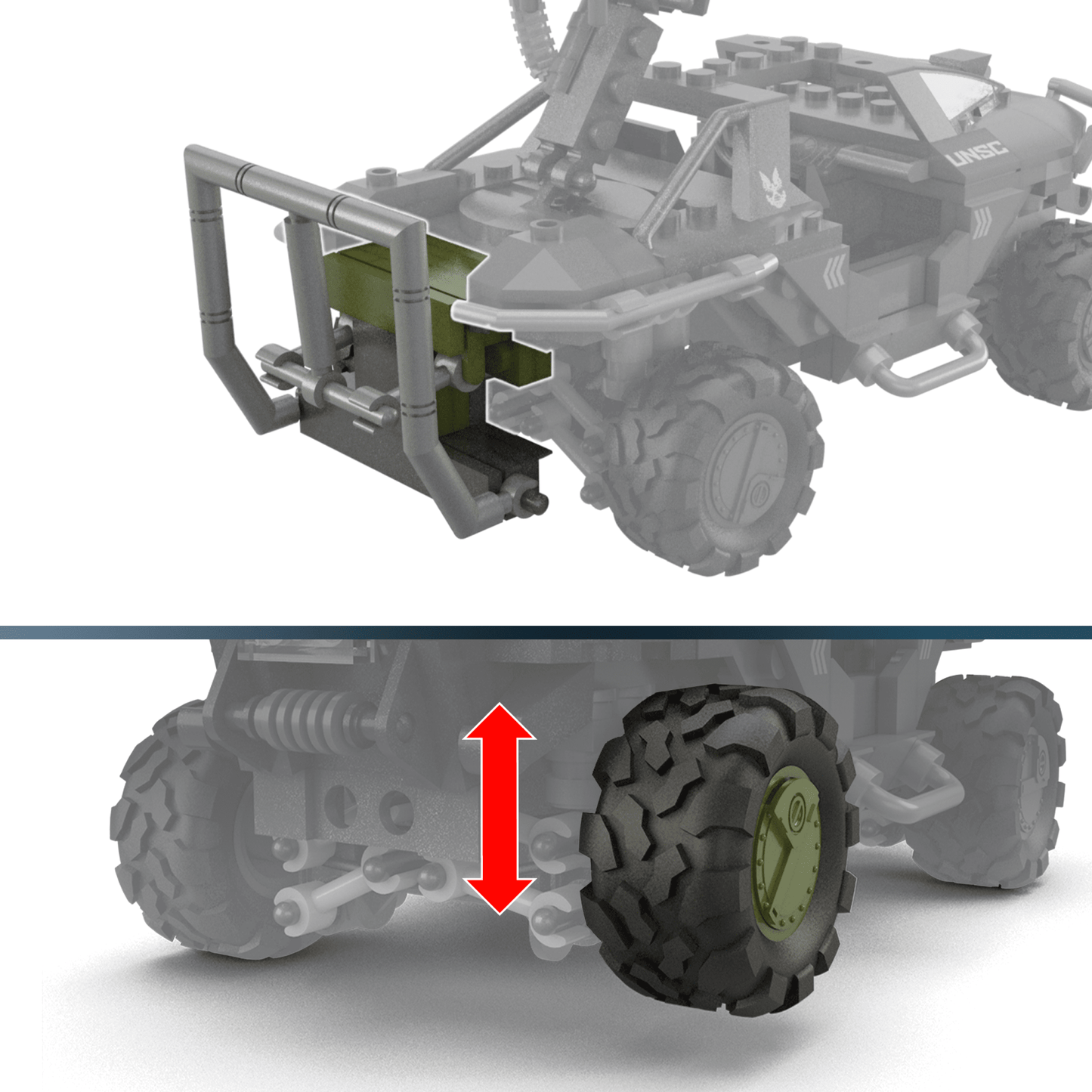 MEGA Halo Juguete de Construcción Warthog del FLEETCOM