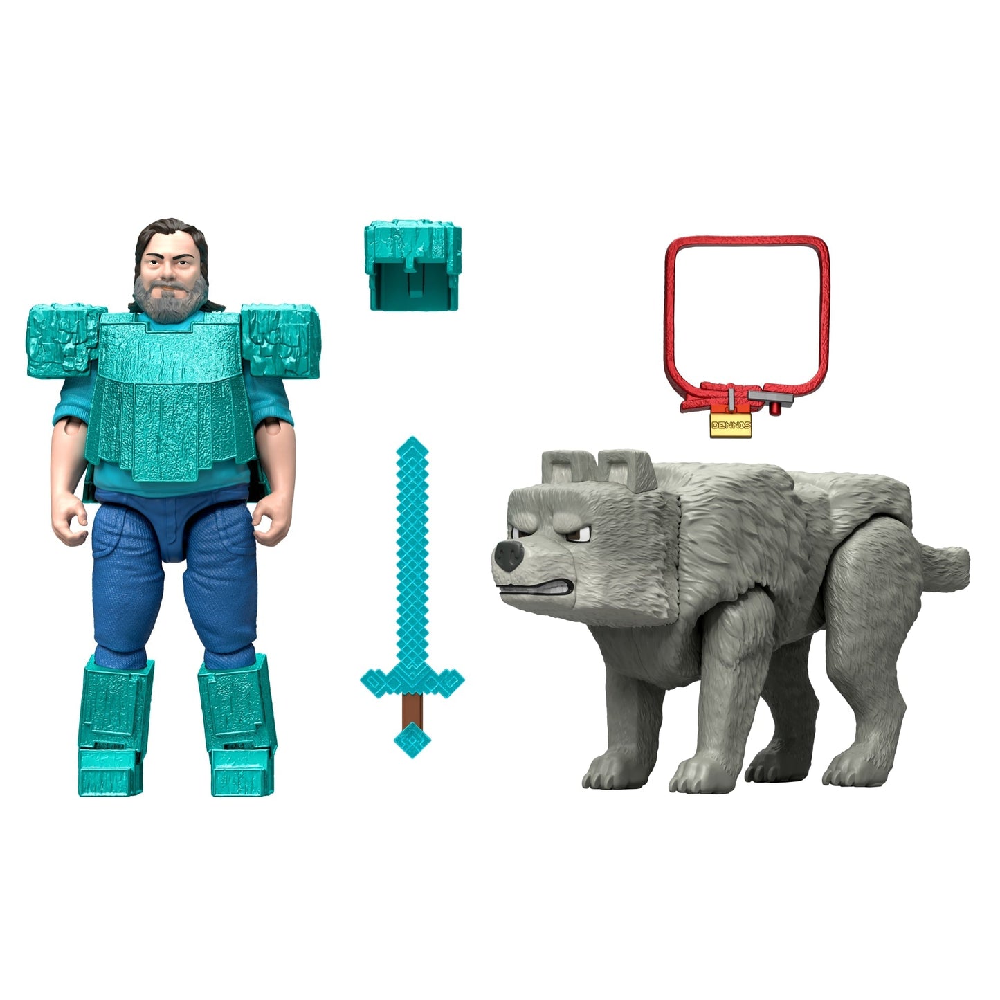 Minecraft – Coffret Figurines – Meilleur Ami Canin, 2 Fig. et 2 Acc.