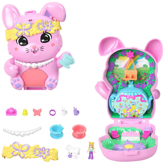Polly Pocket Coffret Lapin Heure du Thé, Micro-Poupée, Lapins, Acc.