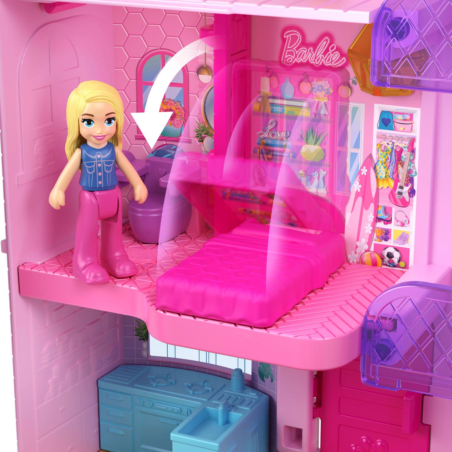 Polly Pocket-Maison de Rêve Barbie-Coffret Avec 3Mini-Figurines
