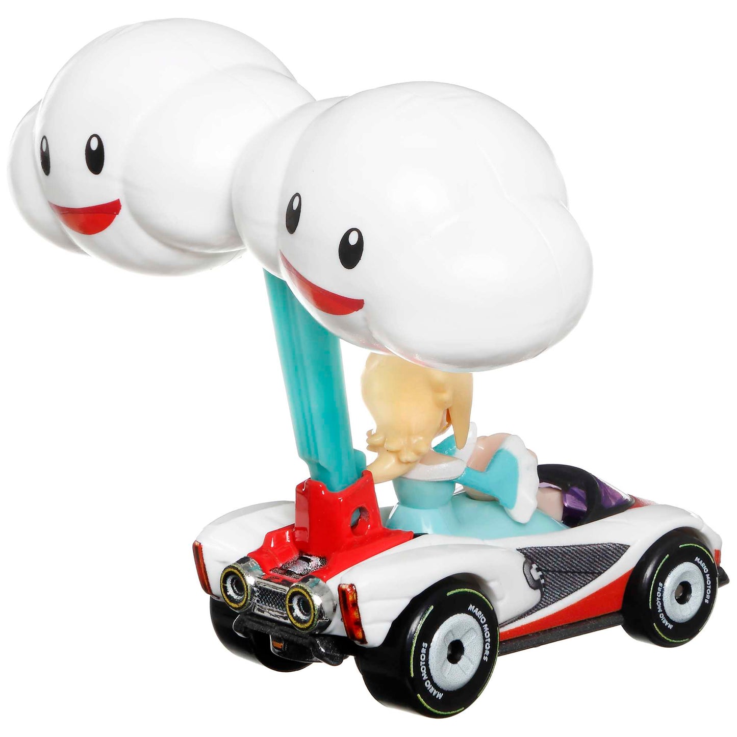 Hot Wheels Mario Kart Veículo de Brinquedo Rosalina P-Wing com Cloud Glider