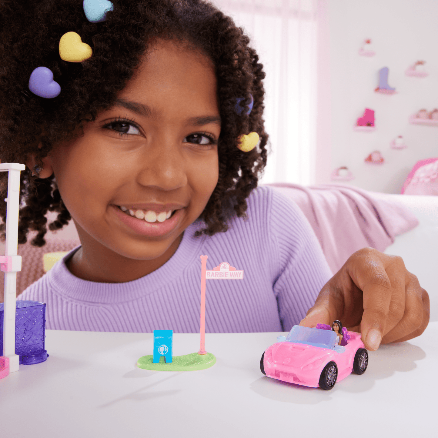 Barbie Mini Barbieland Doll & Vehicle Set With 1.5-inch Doll & Convertible Car With Color-Change