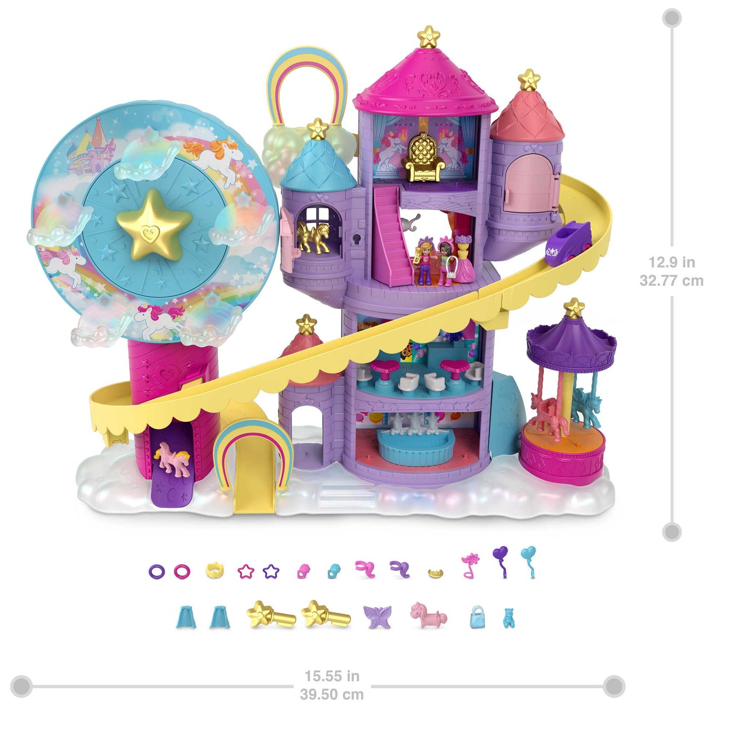 Polly Pocket Rainbow Funland Theme Park Playset