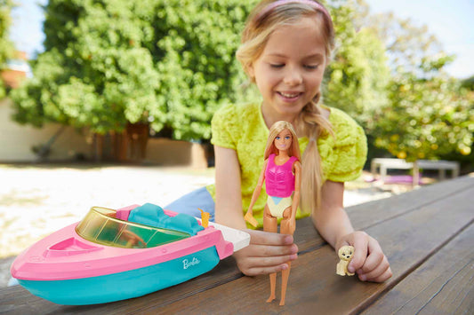 Barbie Set de Juego Bote acuático con Muñeca
