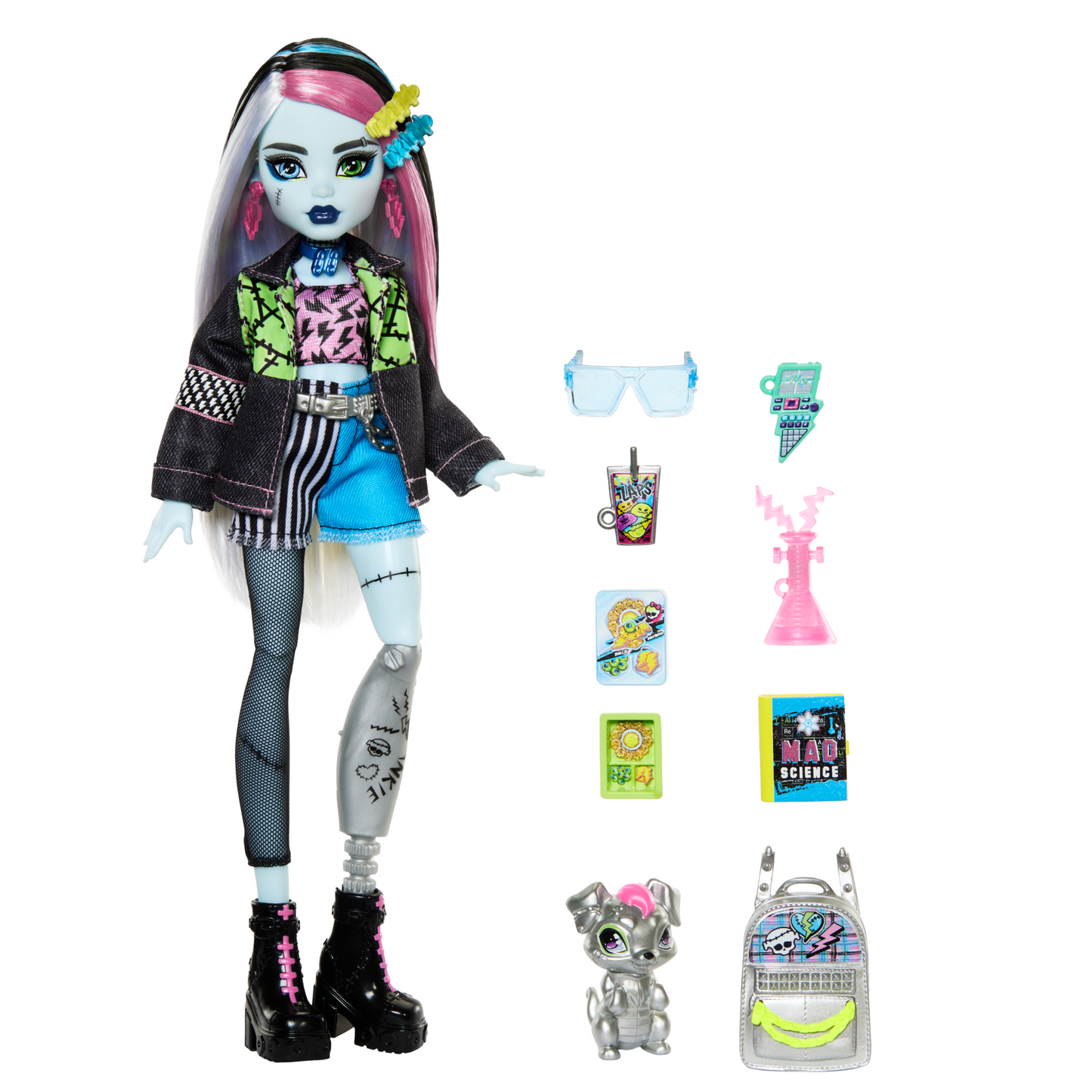 Monsterhigh-Poupée Frankie Stein-Poupée Avec Animal et Accessoires