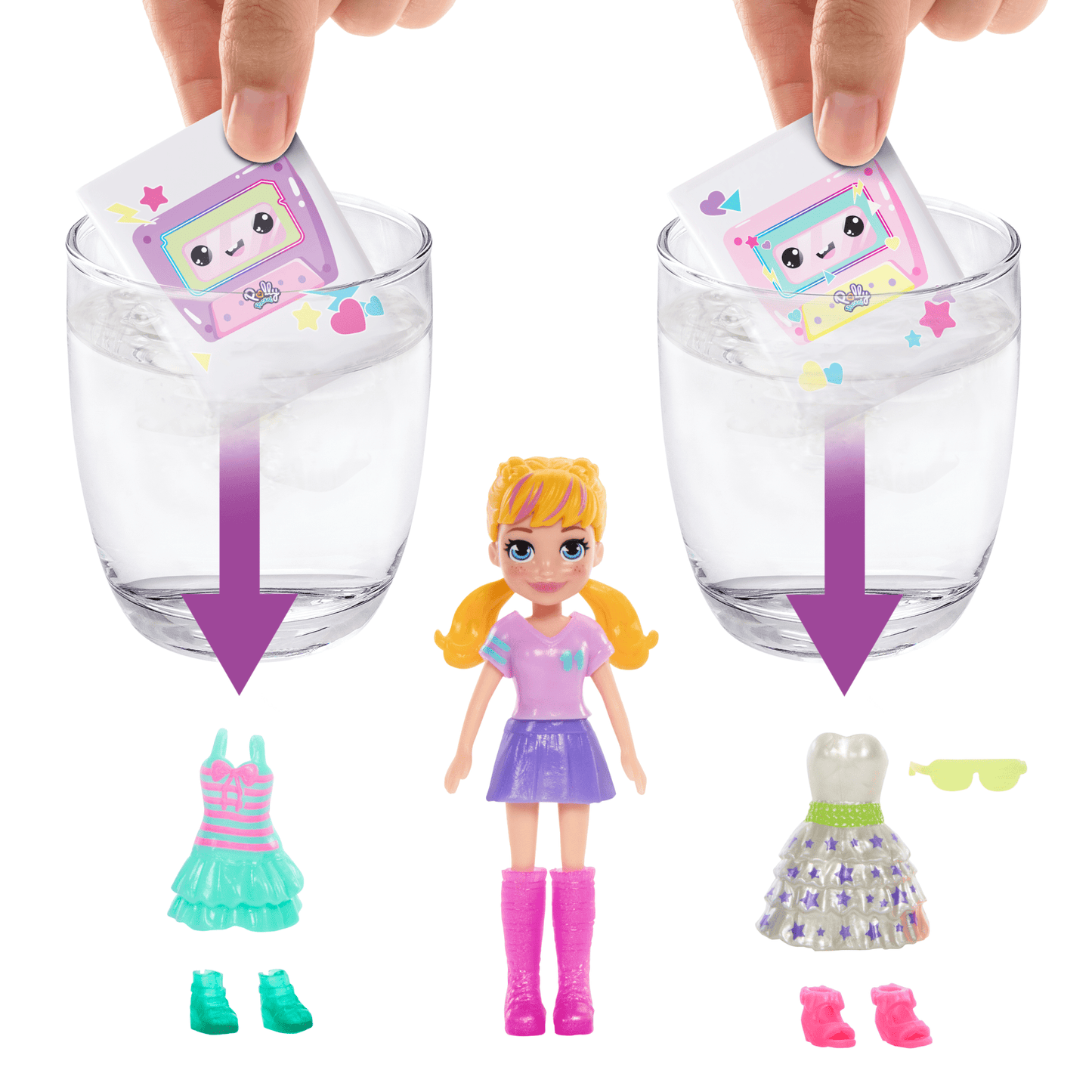 Polly Pocket Coffret de Jeu et Poupée Révélation Tenues Danse Disco