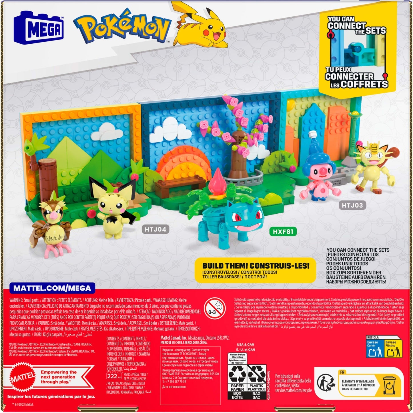 Mega  Pokémon  Coffret de Construction Pour enfants Avec 1Figurine  Scène du Parc (220Pièces)