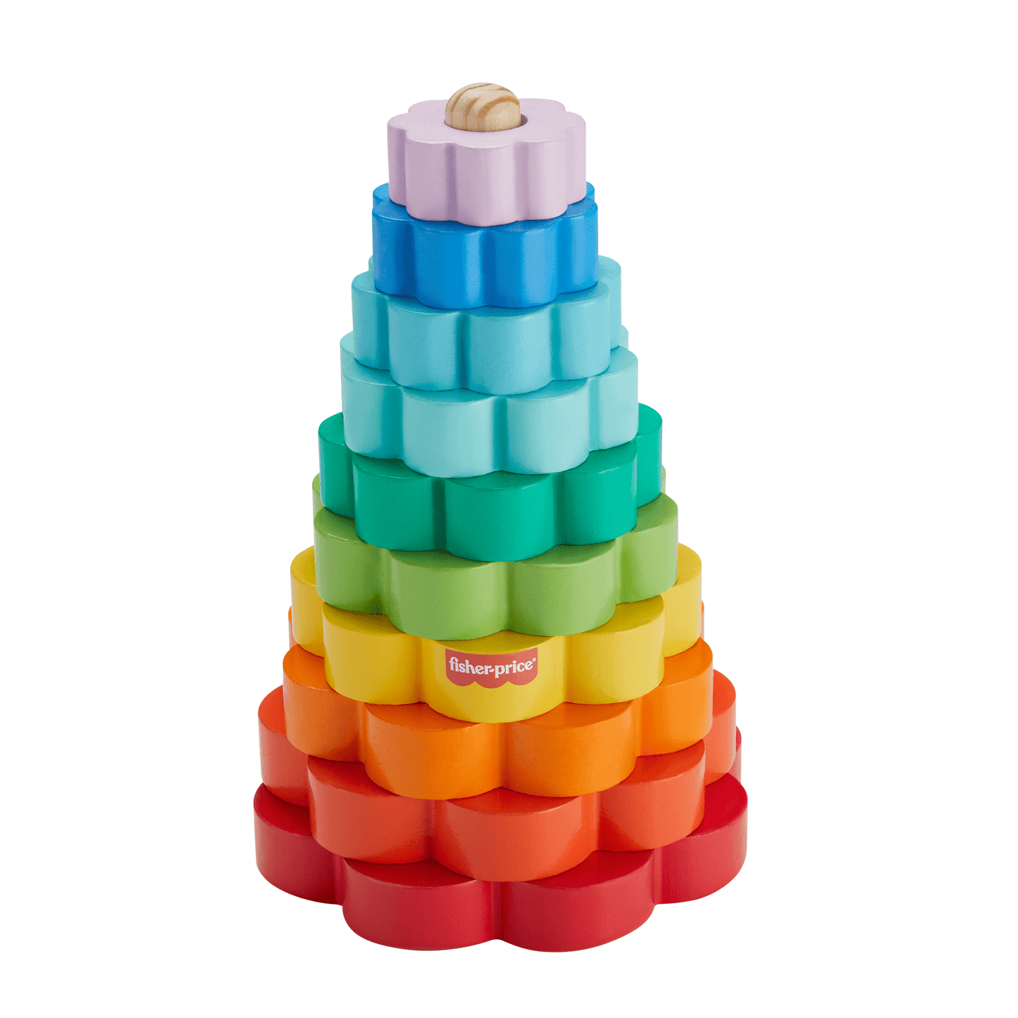 Fisher-Price Empileur D’Anneaux en Bois, Triage, 10 Éléments