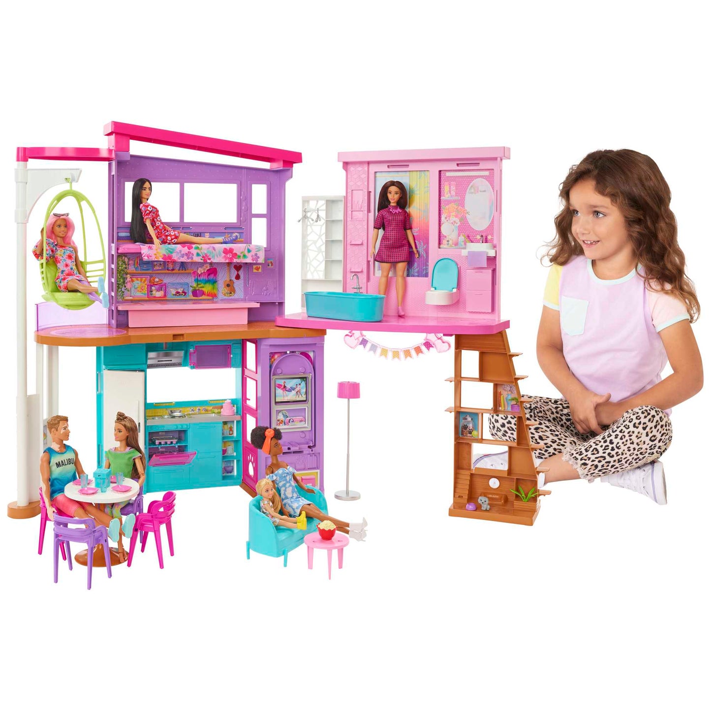 Barbie®  Coffret de Jeu  Maison de Vacances  30+ Éléments, 3+ Ans