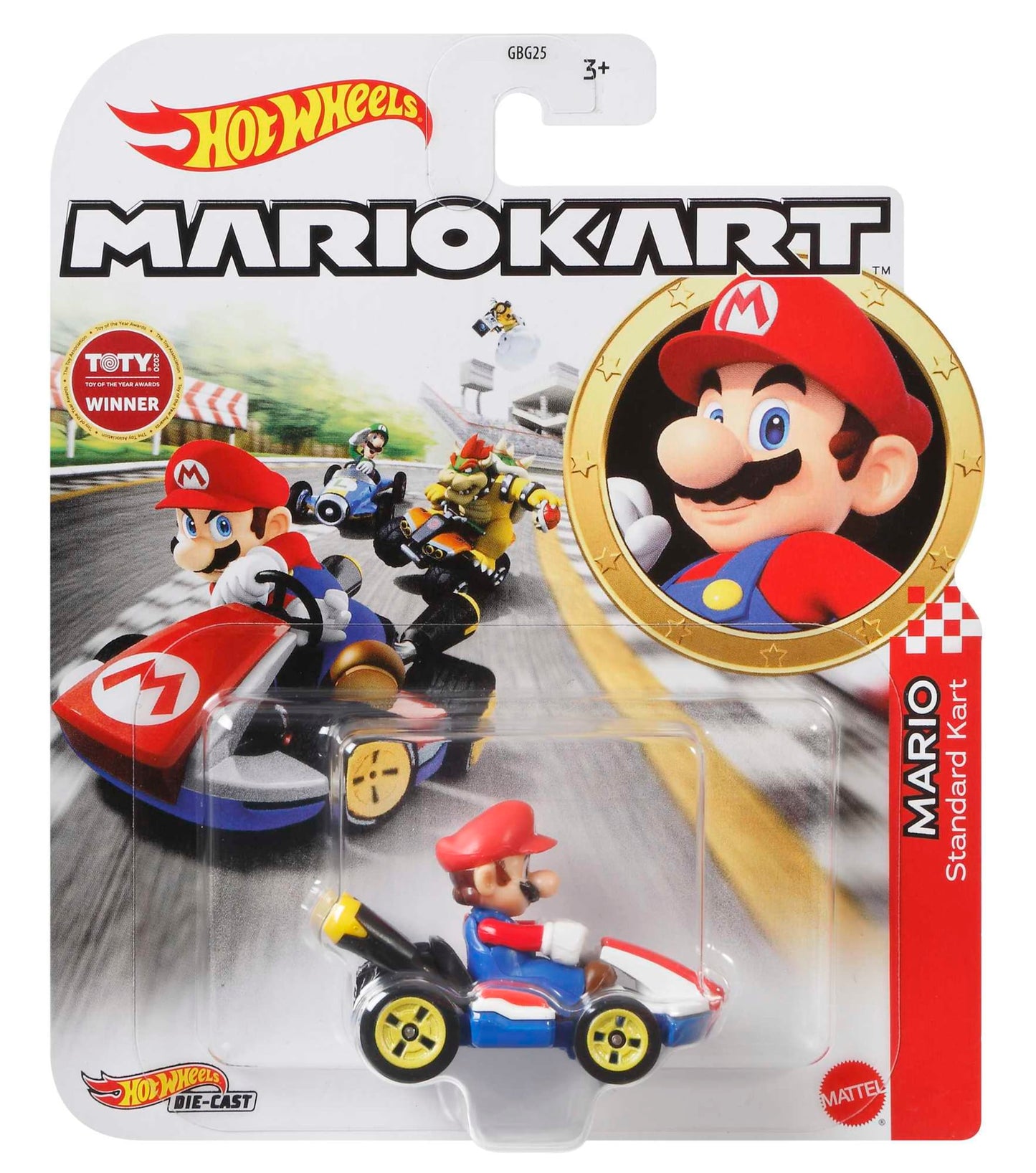 Hot Wheels Mario Kart Vehículo de Juguete Mario Estándar Kart