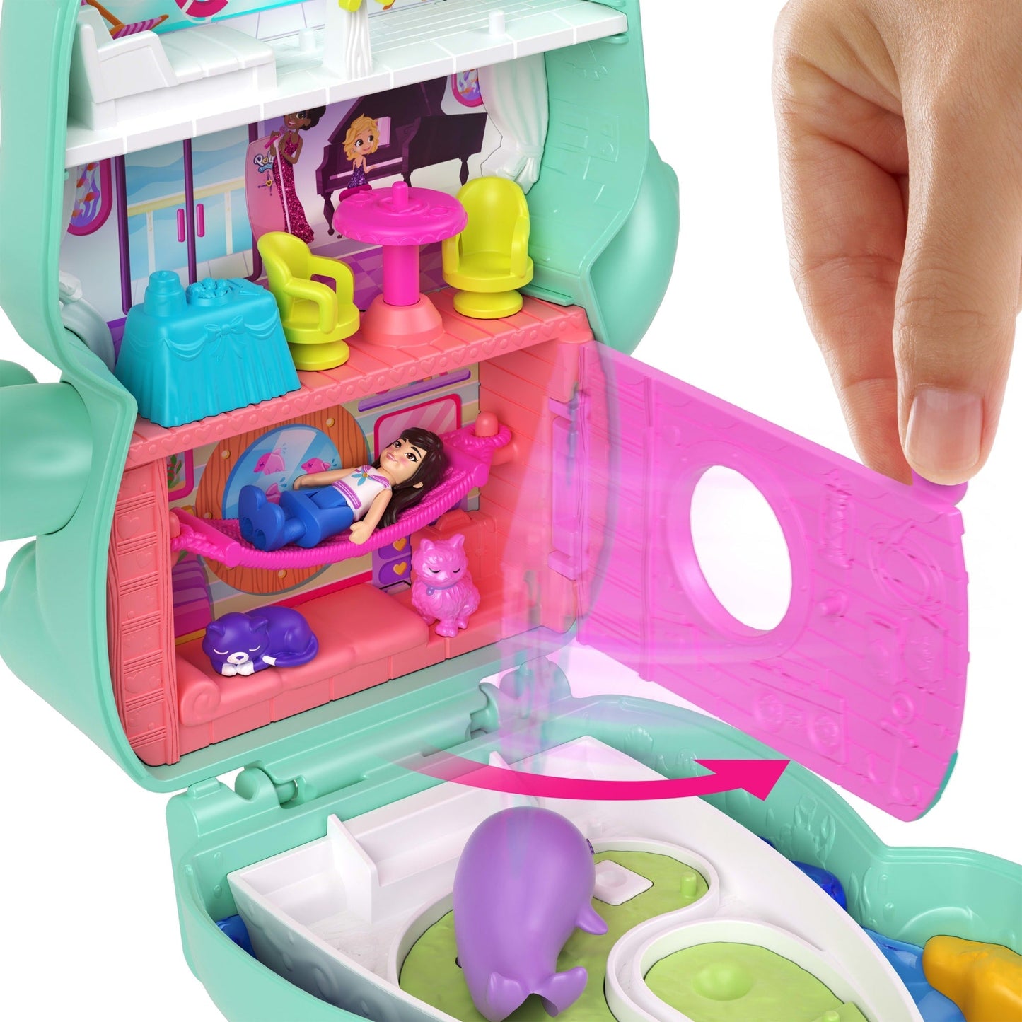 Polly Pocket  Coffret  Chat Mousaillon, Micro-Poupée, Chats, Access.