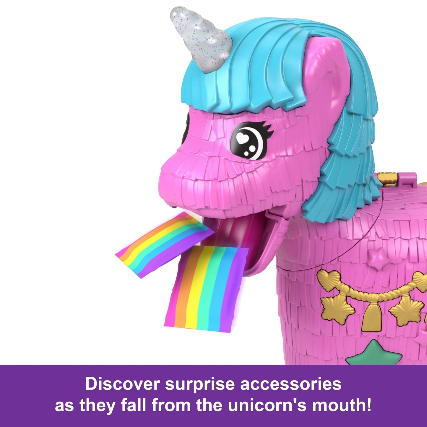 Polly Pocket Unicorn Partyland Playset With 2 Micro Dolls, Pets & 25+ Surprise Accessories, Birthday Celebration With Hot AIr Balloon Ride